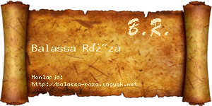 Balassa Róza névjegykártya