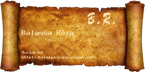 Balassa Róza névjegykártya